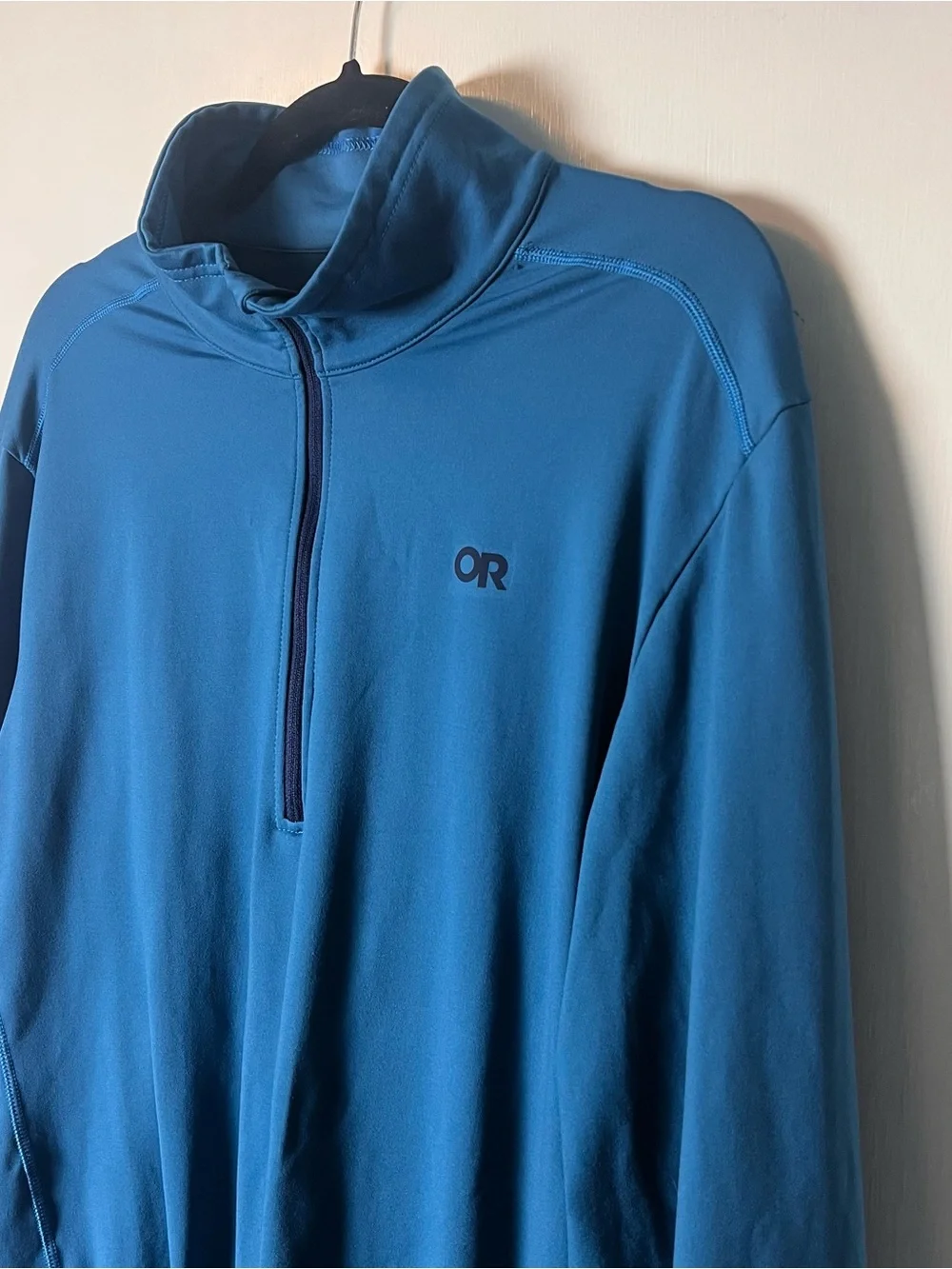 Outdoor Research Men's Quarter Zip Pullover Funnel Neck Blue Sz. Xxl